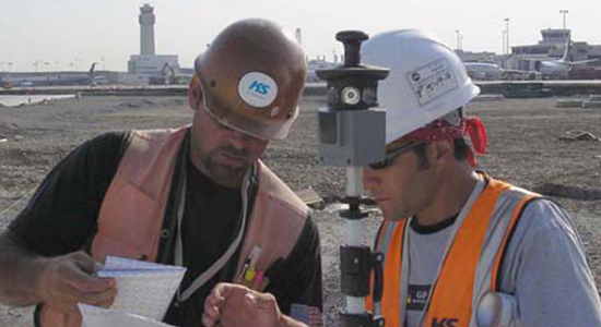 Rick and Dan Surveying at CLE Deicing Project